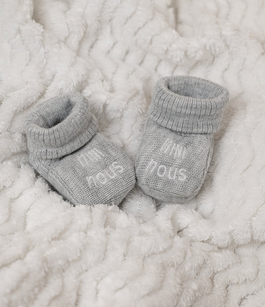 Chaussons brodé MINI NOUS Gris