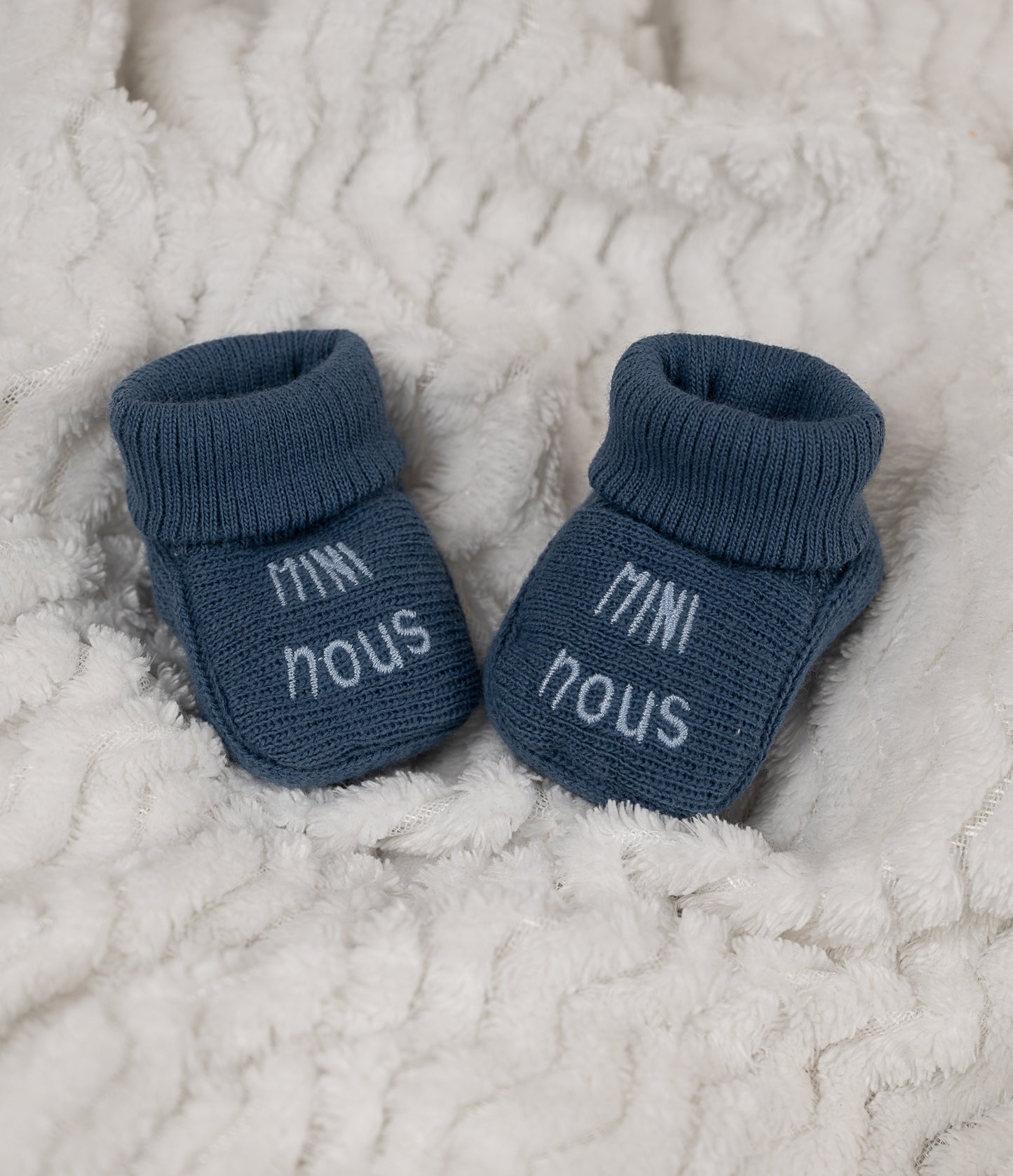 Chaussons brodé MINI NOUS Bleu foncé